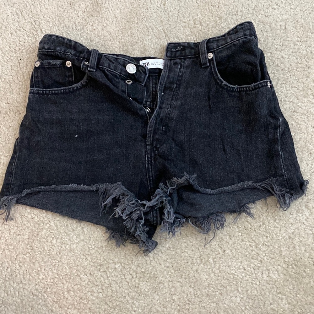 Black jean shorts